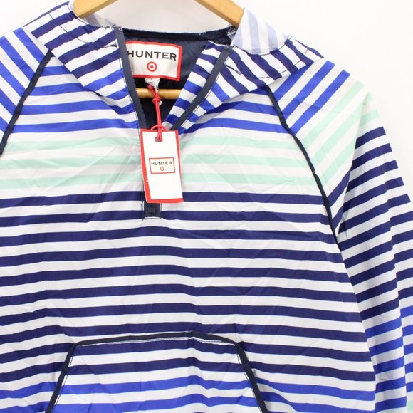 Hunter For Target Girls Striped Half-Zip Hooded Jacket Windbreaker L 10/12 NWT - Picture 2 of 9